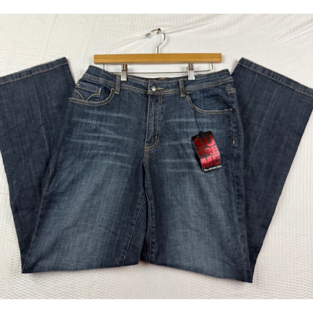 Lane Bryant Supreme Me Straight Leg Jeans Dark Wash Denim Size 14 Average NWT